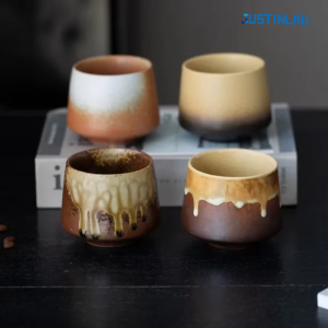 JUSTINLAU New Vintage Ceramics Cups Japanese Stoneware Porcelain Tea Mug Healthy Lifestyle Kung Fu Tea Sake Coffee Cup Drinkware