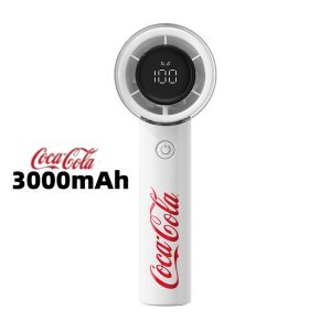Coca-Cola | Quạt Cầm Tay Di Động Có Thể Sạc Lại Bằng USB Coca Cola 3000mAh Tốc Độ Cao Với Màn Hình Kỹ Thuật Số LED Để Sử Dụng Khi Đi Du Lịch Cắm Trại Ngoài Trời