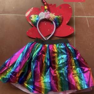 Set cài tóc hình kỳ lân + đôi cánh + chân váy đáng yêu hóa trang trong tiệc Halloween/sinh nhật cho bé