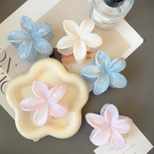 New Bohemia Vacation Style Egg Flower Hair Claw Clips Beach Hawaiian Plumeria Shark Clip Women Girls Large Grab Hairpin Hair Accessories