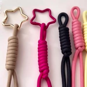 1/5Pcs 22cm Polyester Roman Knot Braided Cord Rope Lanyard for DIY Bag Charm Keychain Pendant Craft Supplies Jewelery Materials