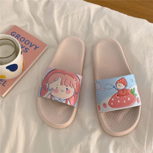 Summer Girl Heart Home Bath Thick-Soled Cartoon Slippers
