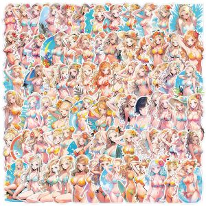 100 Pieces Bikini Girls Two-Dimensional Cartoon Car Mobile Phone Water Cup Decorative Stickers Waterproof Stationery Stickers