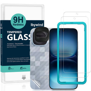 Ibywind cho Vivo iqoo 15R 5G/Z11 Turbo 5g miếng bảo vệ màn hình (Gói 2) với 1PC bảo vệ ống kính kim loại 1PC miếng phim dán sau sợi carbon phụ kiện lắp đặt dễ dàng