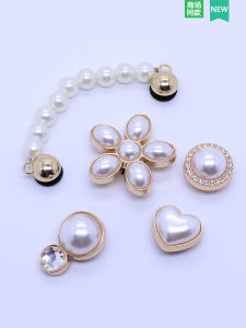 Phụ Kiện Giày Crocs Metal Pearl Shoe Buckle Décoration Giày Clogs Phụ Kiện Trang Trí Cho Giày Clogs Phụ Kiện Giày
