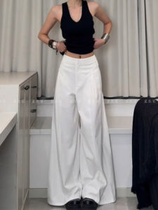 Street Style High Waist Wide Leg Casual Pants Women Loose Fit Summer Trendy Loose Drapey Long Trousers Female Fashion