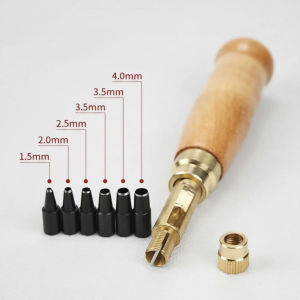 Máy Đục Lỗ Dây Da Tự Động Với 6 Đầu Có Thể Thay Thế Bộ Dụng Cụ Mũi Khoan Chính Xác Cao Có Thể Điều Chỉnh 1-4mm Dành Cho Chế Biến Gỗ