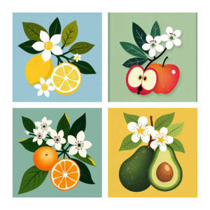 HUACAN 4PCS Frameless Adults Colorful Oil Painting Paint By Numbers Fruit Food Design Perfect Choice For Home Decoration