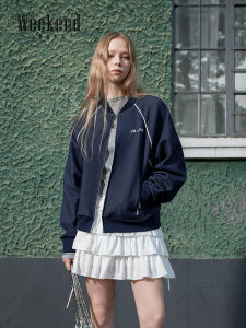 Jorya Weekend Zipper Stand Collar Short Baseball Jacket Shoulder Insert Street Style Autumn New Arrival Womens Fashion Outerwear