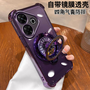 เคสโทรศัพท์ Redmi Note13R แบบครอบเต็มพร้อมฟองน้ำป้องกันการตกหล่นพร้อมขาตั้งและฟิล์มป้องกันเลนส์ ผลิตจากยางยืด