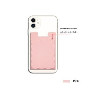 PU Leather Phone Back Card Sticker Non-slip Strong Adhesive Slim Card Pocket for Credit ID Card Commute Dating Use