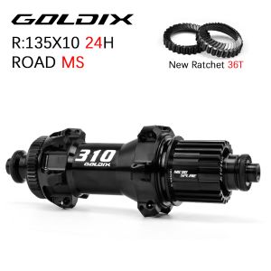 GOLDIX | GOLDIX R310 24H Center Lock Road Bike Hub 36T Ratchet HG XDR 11-12 Speed Lightweight Front Rear Disc Brake Bicycle Wheel Hub