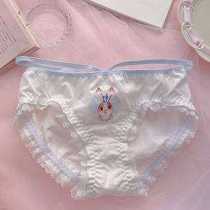 หวานๆกระต่าย ~ กางเกงในขอบลูกไม้น่ารักสไตล์ญี่ปุ่นสำหรับสาวๆกางเกงในทรงสามเหลี่ยมผ้าฝ้ายแท้สำหรับนักเรียนโลลิต้าสาวอ่อนโยนสวยหวาน