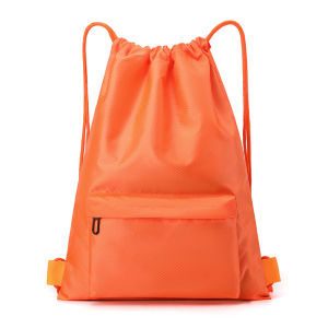 Waterproof Drawstring Basketball Bag Marathon Competition Backpack Training Class Bookbag Printed Outdoor Functional Style Polyester Lining