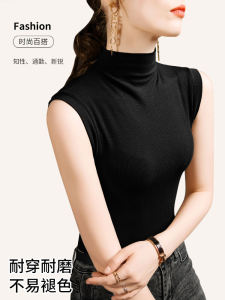 Womens Modal Sleeveless T-Shirt Halter Neck Base Shirt Summer New Style 2023 Commute Pure Color Slim Fit Online Exclusive