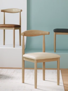 Dining Chair Solid Wood Leather Chair Stools Backrest Chair Nordic style Home chair Cafe chairs