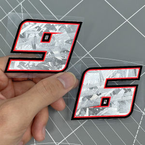 1PC Arabic Numerals Carbon Silver Motorcycle Stickers Waterproof for DIY Scooter Helmet Box Motorbike Front Fairing Vinyl Decals