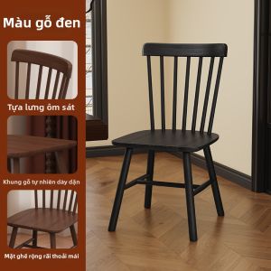 MU FENG ZHI NAN | Ghế Ăn Bằng Gỗ Cứng Hiện Đại Đơn Giản Có Đệm Lưng Windsor