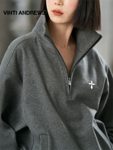 Heavy Weight Silky Core Cotton Fashion Versatile Loose Spring Autumn Womens Sweatshirt