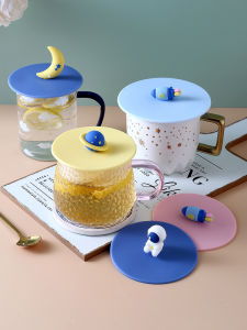 ฝาถ้วยยางซิลิโคนเกรดอาหารขนาดใหญ่สุดน่ารักสำหรับถ้วยกาแฟ ฝาถ้วยกาแฟเช้า ฝาถ้วยกาแฟแบบใช้แล้วทิ้ง