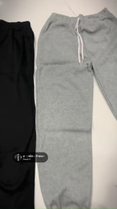 Quần thể dục sọc dáng dài ống suông và bo gấu kiểu jogger tập gym nam nữ có túi màu đen - xuongniTNT