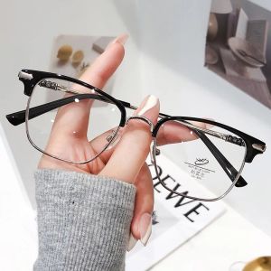 New Metal Half Frame Hd Anti-blue Reading Glasses For The Elderly Business Men Fashion Reading Glasses