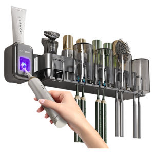 Electric Toothbrush Holder Bathroom Shelf Toilet Paper Storage Rack Wall Mounted Cup Holder Home Set No Drilling Required