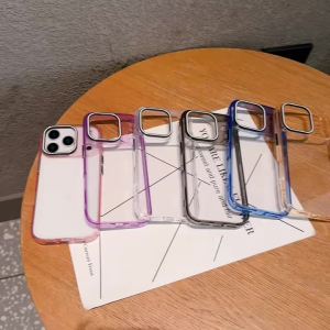 Luxury Transparent Acrylic Bumper Shockproof TPU Case For iPhone 17 16 15 14 Pro Max Clear PC Ultra Slim Clear Phone Back Cover