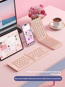 EPOOSUO | Wireless Bluetooth Foldable Keyboard and Mouse Set Portable Small
