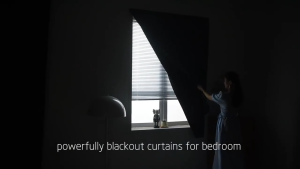 100% Blackout Curtain No Drilling Magic Tape Full Shading Heat Resistant Curtain for Living Room Bedroom
