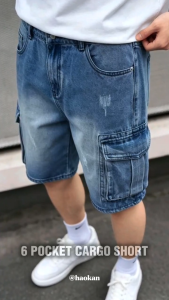 CARGO SHORTS PLUS SIZE FOR MEN DENIM SHORTS 6 POCKET SHORTS #7005