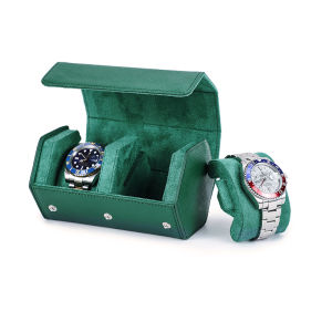 CONTACTS FAMILY Genuine Leather Watch Case Box 2 Watch Display Holder For Men Women Gift Watch Organizer Storage