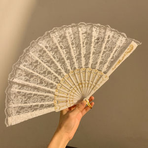 New Chinese Style Portable Folding Fan Black for Dancing with Cheongsam And Horse Face Skirt Traditional Artisanal Fan