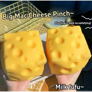 Simulate Cheese Slow Rebound Pinching Office Decompression Slow Rebound Cheese Pinching Ornament Relax Decompress Knead 1/2pcs