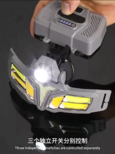 Senter Kepala Helm Fitur Komplit HX-T66SC Solar Panel Surya Headlamp LED 7 Mode Cahaya Tahan 24Jam