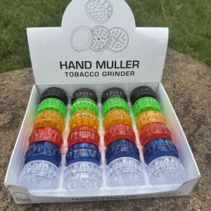 24Pcs/Box Dia 40MM 2Layers Plastic Herb Grinder Hand Pepper Mill Spice Crusher Mixed Color Smoking Accessories