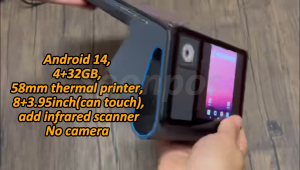 Soonpos 4GB+32GB Android 14 Dual Screen 8+3.95 Inch Handheld POS Terminal with 58mm Thermal Receipt Ticket Label Printer NFC Reader Compatible With Loyverse Salesplay POS Bluetooth & GPS WiFi Can Connect Cash Box Barcode scanner