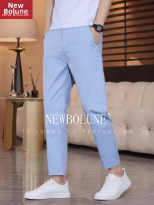 NEW BOLUNE | Slim Fit Nine-Tenths Straight Leg Mens Summer Pants