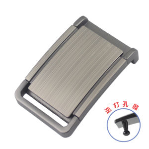 Smooth Inner Wear Style Belt Buckle for Men: 3.8cm Hole Punching Waist Belt Buckle Head Board Screw Inclination Elite Wolf