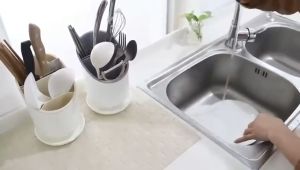 3 Layer Cutlery Holder Drainer Rack Plastic Chopsticks Tube Kitchen Storage Box Spoon Fork Organizer Bekas Sudu