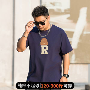 เสื้อยืดแขนสั้นผู้ชายคอตตอนแท้หลวมๆ สำหรับฤดูร้อน ไซส์ใหญ่ ทรงหลวม แขนสั้น ระบายอากาศได้ดี ไม่ต้องรีด ใส่สบาย