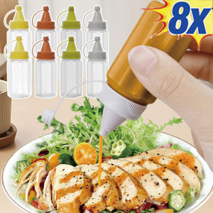 [Warm Homie] 4/8PCS Mini Sauce Bottle Condiment Ketchup Salad Dressing Squeeze Container  Liquid Seasoning Split Bottle  Lunch Box Kitchen Accessories