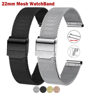 Milanese Mesh Watch Band For Samsung Galaxy Watch 46mm Quick Release Metal 22mm Strap for Huawei GT4 GT5 GT3 Pro 46mm Bracelets