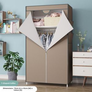 Simple Cloth Foldable Assembly Single Person Storage Hanging Wardrobe