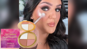 zephoco 2 in 1 Highlighting Eye and Cheek Palette 8.8G Versatile Highlighter Set Adds Dimension To Eyes And Cheeks For All Skin Tones Silky Texture Non Heavy For Everyday Wear Beauty Radiant Glow Palette