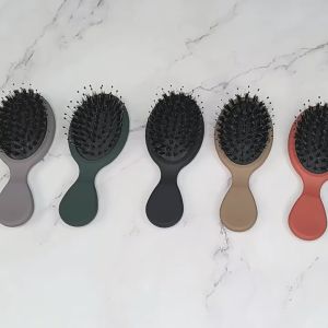 หวีขนหมู่ป่า หวีแปรงขนหมูป่า แปรงผมวงรีขนหมูป่าธรรมชาติ หวีนวดหนังศรีษะ หวีนวดหัว Air Cushion Comb