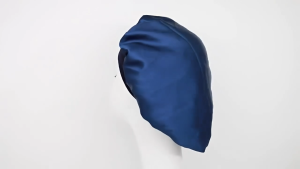 1 PC Ladies Fashionable Solid Color Shower Cap High Elasticity Wide Edge Adjustable Hairstyle Protective Cap Breathable Sleeping Hat