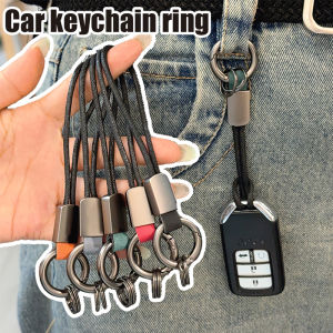 Leather Car Key Lanyard Zinc Alloy Buckle Anti-Lost Hanging Rope Key Ring Holder for Men Women Fashion Car Keychain Portable Keyfob Gift