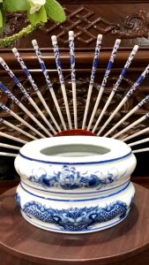 [MEN TRẮNG][HK][HÀNG KĨ] Đế kỷ/kỉ sứ bát hương họa tiết rồng/sen gốm All sứ Bát Tràng bày ban thờ cúng gia tiên.