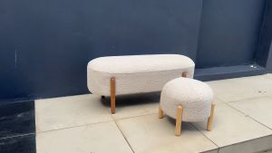 Cloud Luxe Modern Bench/Maddison Bench / Nordic Bouclé Ottoman / Modern Footstool - FRM4028